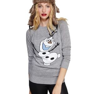 Disney Womens Sweater Gray Cartoon Character Knit Size Large